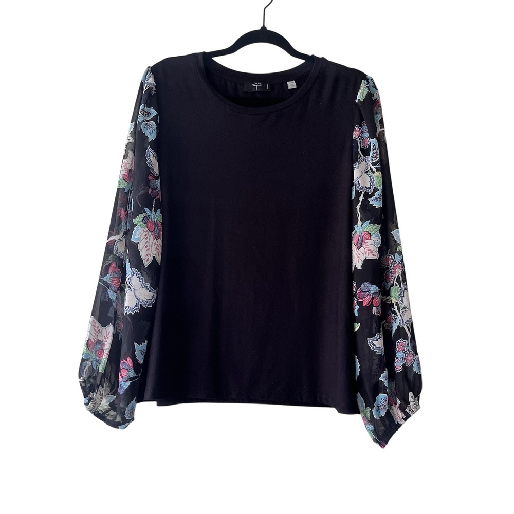 Tahari Women's Sheer Long Sleeve Pullover Blouse Top‎ Size 1X